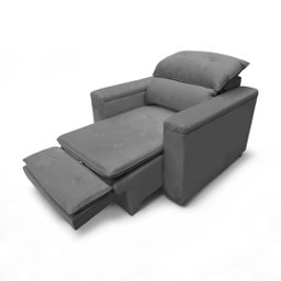 Poltrona Cadeira do Papai Reclinável Retrátil Onix Suede Cinza - Loja Sheep - 5