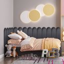 Ver imagem 1 de Kit 19 Placas Cabeceira Nuvem Estofada para Cama Box - Módulo 20 Cm X 60 Cm:cinza