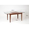 Mesa de Jantar Extensível 1.20 a 1.80 com Vidro Pés Madeira Gênova:imbuia/off White - 4