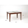 Mesa de Jantar Extensível 1.20 a 1.80 com Vidro Pés Madeira Gênova:imbuia/off White - 2