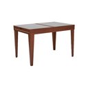 Ver imagem 2 de Mesa de Jantar 1,20m Extensível 1,80m Gênova em Madeira Maciça Imbuia Tampo em Vidro Off White