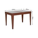 Ver imagem 4 de Mesa de Jantar 1,20m Extensível 1,80m Gênova em Madeira Maciça Imbuia Tampo em Vidro Off White