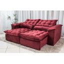 Ver imagem 1 de Sofá Retrátil e Reclinável 2,30m em Tecido Veludo C/ Pillow Nos Braços e Molas Ensacadas Bonel/d33:v