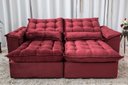 Ver imagem 3 de Sofá Retrátil e Reclinável 2,30m em Tecido Veludo C/ Pillow Nos Braços e Molas Ensacadas Bonel/d33:v