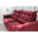 Ver imagem 6 de Sofá Retrátil e Reclinável 2,30m em Tecido Veludo C/ Pillow Nos Braços e Molas Ensacadas Bonel/d33:v