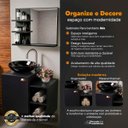 Ver imagem 2 de Gabinete Suspenso Banheiro Íbis Preto Puxador Rose Gold