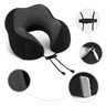 Almofada Travesseiro Pescoço Viagem Fecho Ajustável Cor:preto - 2