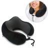 Almofada Travesseiro Pescoço Viagem Fecho Ajustável Cor:preto - 5