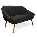 Ver imagem 3 de Kit 01 Namoradeira 02 Lugares e 02 Poltronas Giratória Giovana Suede Base Madeira MM30 - D’Rossi - P