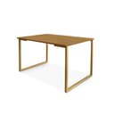 Ver imagem 1 de Mesa de Jantar Steel Estilo Industrial Pés de Aço 120x80cm Dourado/naturale