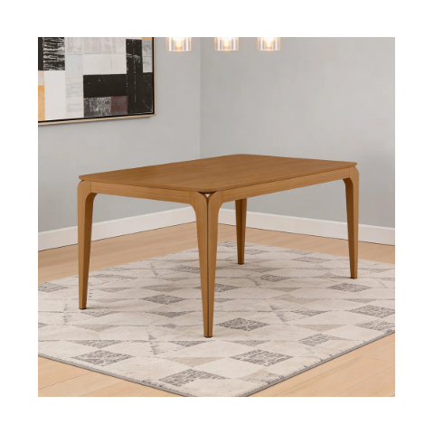 Mesa de Jantar 6 Lugares Retangular 160cm Tampo MDF Claris N01 Ypê - Lyam Decor