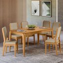 Ver imagem 2 de Mesa de Jantar 6 Lugares Retangular 160cm Tampo MDF Claris N01 Ypê - Lyam Decor