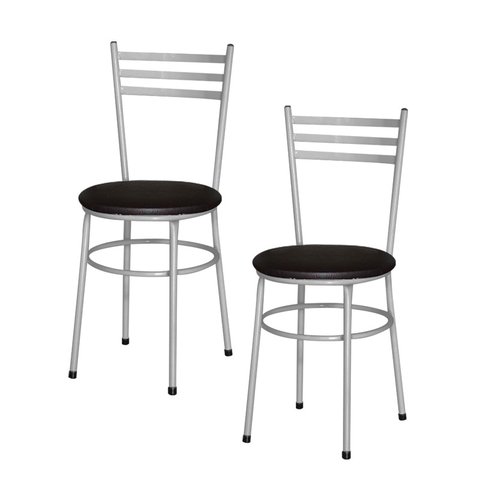 2 Cadeiras para Mesa Epoxi Cinza:marrom