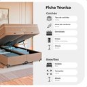 Ver imagem 5 de Cama Box Baú Casal Bipartido Bege + Colchão Paris Molas Bege Suede Bege/branco