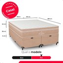 Ver imagem 6 de Cama Box Baú Casal Bipartido Bege + Colchão Paris Molas Bege Suede Bege/branco
