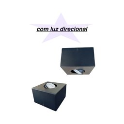 Spot Sobrepor Plafon Box Quadrado Preto + Led Dicróica 6,5w:branco (6500k) - 7