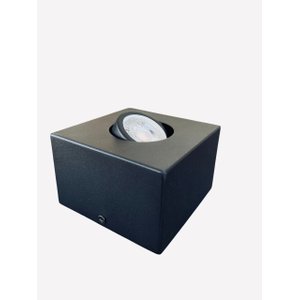 Spot Sobrepor Plafon Box Quadrado Preto + Led Dicróica 6,5w:branco (6500k)