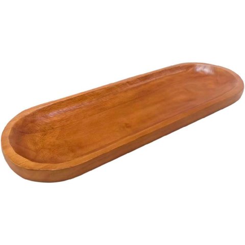 Centro de Mesa Decorativo de Madeira Natural 5x71x24cm Sala Jantar Decoração