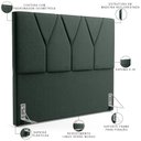 Ver imagem 3 de Cabeceira Cama Box Quenn 160 cm Aurora W01 Linho Verde Musgo - Lyam Decor