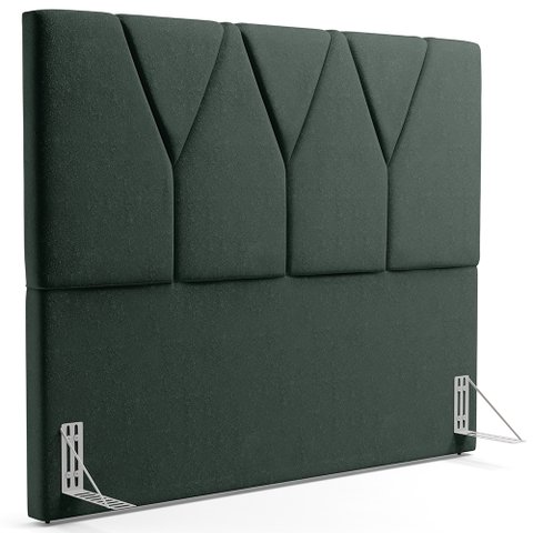 Cabeceira Cama Box Quenn 160 Cm Aurora W01 Linho Verde Musgo - Lyam Decor