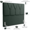 Ver imagem 4 de Cabeceira Cama Box Quenn 160 Cm Aurora W01 Linho Verde Musgo - Lyam Decor