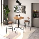Ver imagem 2 de Mesa Bistrô Barcelona 80cm Marrom Acácia Mel