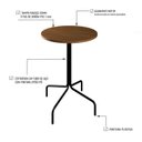 Ver imagem 4 de Mesa Bistrô Barcelona 80cm Marrom Acácia Mel
