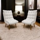 Ver imagem 2 de Kit 2 Poltronas para Sala Decorativa Consultório Clínica Recepção Salão Manicure Sufler Decorativa L