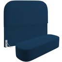 Ver imagem 1 de Cabeceira Cama Box Casal 195cm Lanna com Puff Recamier Doha W01 Suede Azul Marinho - Lyam Decor