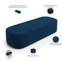 Ver imagem 6 de Cabeceira Cama Box Casal 195cm Lanna com Puff Recamier Doha W01 Suede Azul Marinho - Lyam Decor