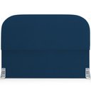 Ver imagem 3 de Cabeceira Cama Box Casal 195cm Lanna com Puff Recamier Doha W01 Suede Azul Marinho - Lyam Decor