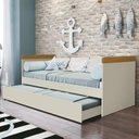 Ver imagem 2 de Cama Babá com Auxiliar Nuth Areia/Savana e 2 Colchões Supreme - Reller Móveis