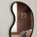 Ver imagem 7 de Espelho Orgânico Bean 60x40cm Moldura Couro Moderno Premium - Moldura Preto
