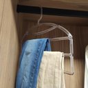 Ver imagem 2 de 50 Cabides Transparentes Triplos para Calças Loja Closet Guarda Roupas Cinquetti