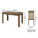 Ver imagem 3 de Conjunto Sala de Jantar Mesa Tampo de Vidro 6 Cadeiras Rustic/crema/bege Zoe Madesa
