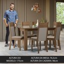 Ver imagem 4 de Conjunto Sala de Jantar Mesa Tampo de Vidro 6 Cadeiras Rustic/crema/bege Zoe Madesa