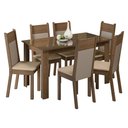 Ver imagem 2 de Conjunto Sala de Jantar Mesa Tampo de Vidro 6 Cadeiras Rustic/crema/bege Zoe Madesa
