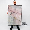 Ver imagem 2 de Quadro Decorativo Caixa Alta com Vidro Abstrato Mármore Lux TaColado Moldura Preta 120 x 80cm