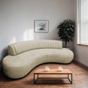 Ver imagem 1 de Divã Recamier Celeste Curvo Sala Estar Luxo 160cm Bouclé