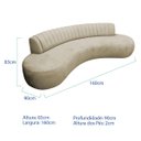 Ver imagem 3 de Divã Recamier Celeste Curvo Sala Estar Luxo 160cm Bouclé