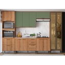 Ver imagem 1 de Kit Cozinha 8 Peças 240cm em MDF Princess Yescasa Freijó e Sálvia