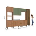 Ver imagem 3 de Kit Cozinha 8 Peças 240cm em MDF Princess Freijo e Salvia
