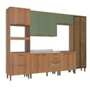 Ver imagem 2 de Kit Cozinha 8 Peças 240cm em MDF Princess Yescasa Freijó e Sálvia