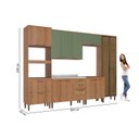 Ver imagem 3 de Kit Cozinha 8 Peças 240cm em MDF Princess Yescasa Freijó e Sálvia