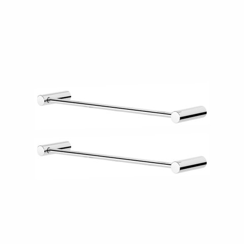 Porta Toalha 30cm para Banheiro Orion Kit 2 Peças Suporte Prata Polido