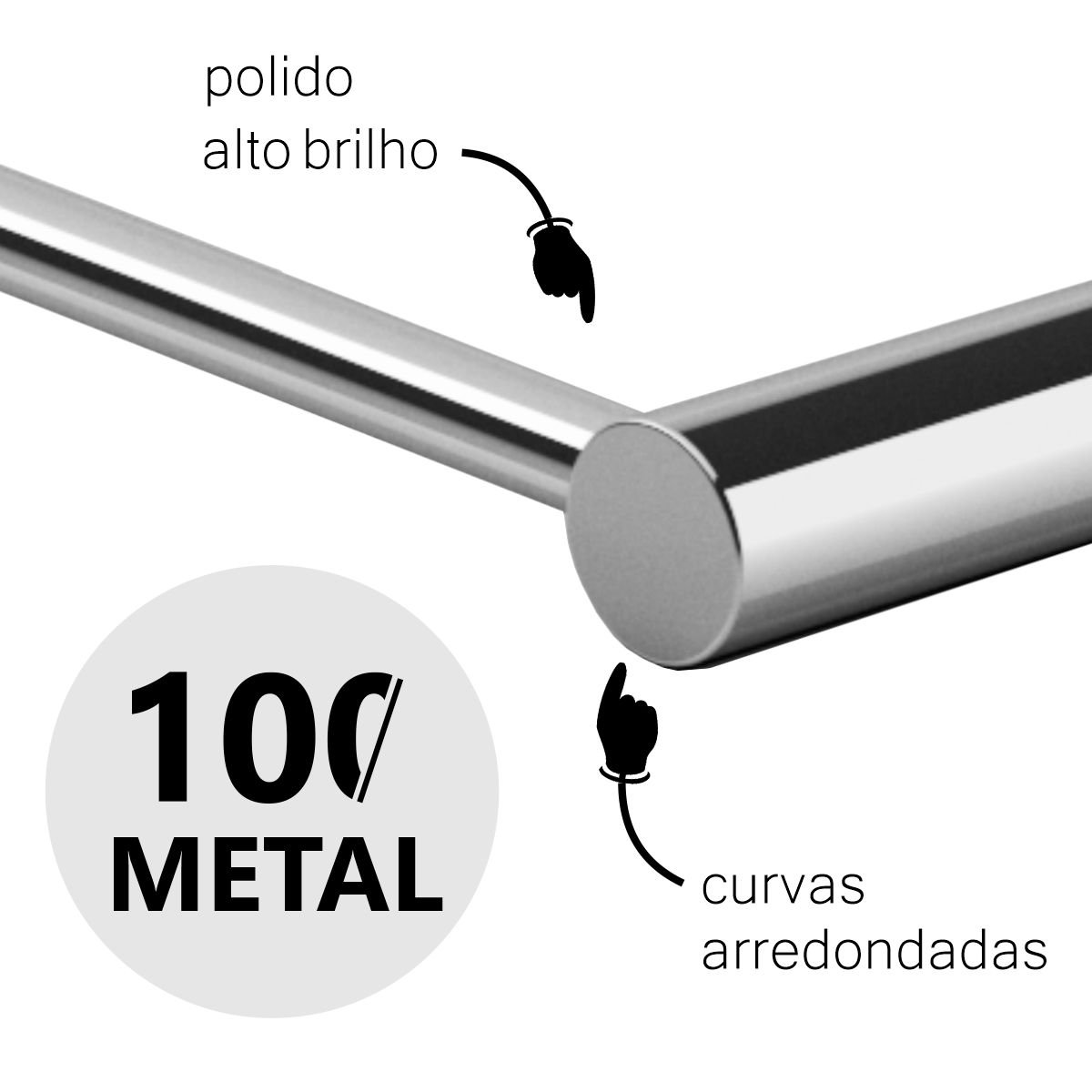 Porta Toalha de Rosto Suporte Redondo Cabideiro para Banheiro Toalheiro Acessório Grego Metal Orion - 3
