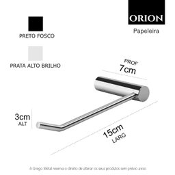Papeleira Porta Papel para Banheiro Orion Prata Polido 1020or.prpl - 6
