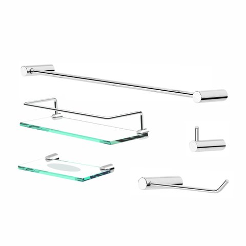 Kit de Acessórios para Banheiro Orion Prata Polido 2100or.prpl