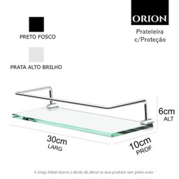 Porta Shampoo Proteção Organizador de Banheiro Orion Suporte Prata 1051or.prpl - 5