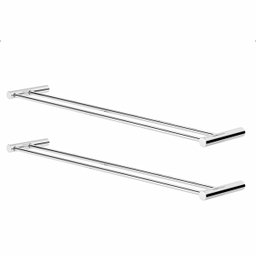 Porta Toalhas Duplo 60cm para Banheiro Orion Kit 2 Peças Suporte Prata Polido - 1 Porta Toalhas Duplo 60cm para Banheiro Orion Kit 2 Peças Suporte Prata Polido - 1